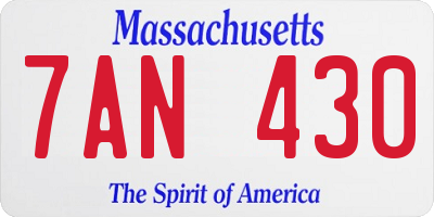 MA license plate 7AN430