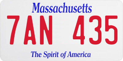 MA license plate 7AN435