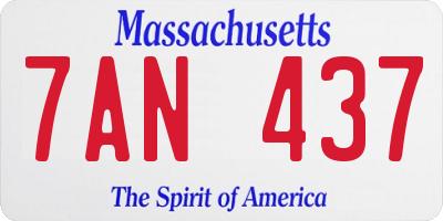 MA license plate 7AN437