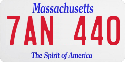 MA license plate 7AN440