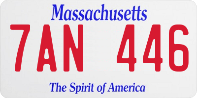 MA license plate 7AN446