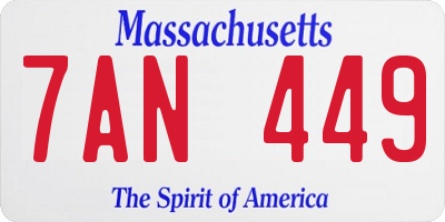 MA license plate 7AN449