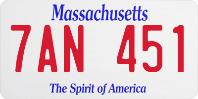 MA license plate 7AN451