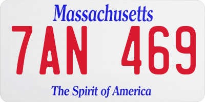 MA license plate 7AN469