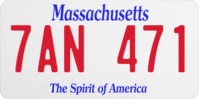 MA license plate 7AN471