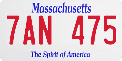 MA license plate 7AN475
