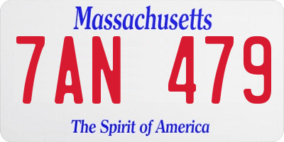MA license plate 7AN479