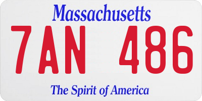 MA license plate 7AN486
