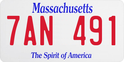 MA license plate 7AN491