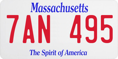 MA license plate 7AN495