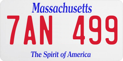 MA license plate 7AN499