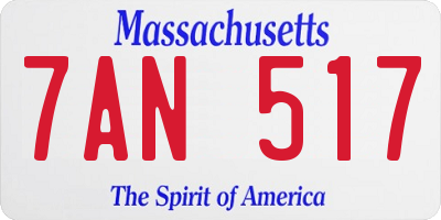 MA license plate 7AN517