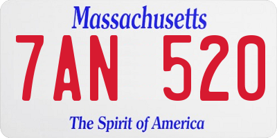 MA license plate 7AN520