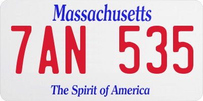 MA license plate 7AN535