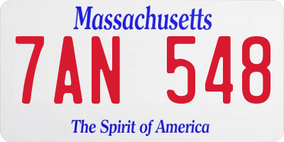 MA license plate 7AN548