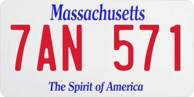 MA license plate 7AN571
