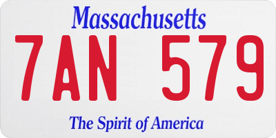 MA license plate 7AN579