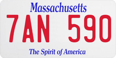 MA license plate 7AN590