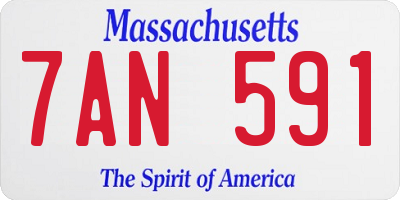 MA license plate 7AN591
