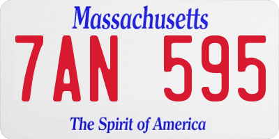 MA license plate 7AN595