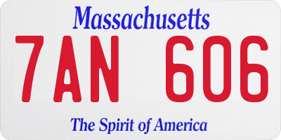 MA license plate 7AN606