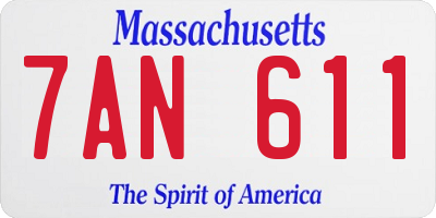 MA license plate 7AN611
