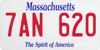 MA license plate 7AN620