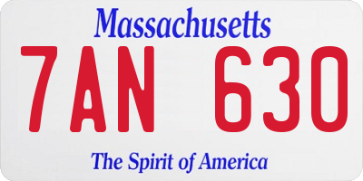 MA license plate 7AN630