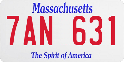 MA license plate 7AN631