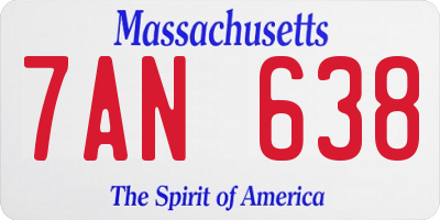MA license plate 7AN638