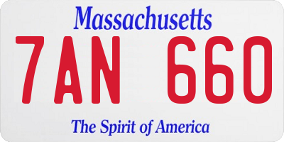MA license plate 7AN660