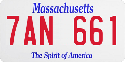 MA license plate 7AN661