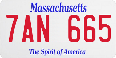 MA license plate 7AN665