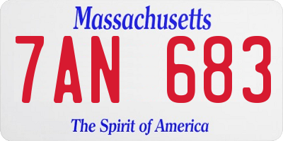 MA license plate 7AN683