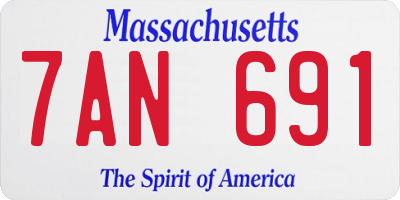 MA license plate 7AN691