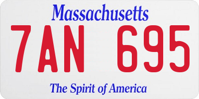 MA license plate 7AN695