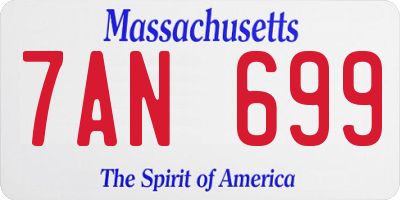 MA license plate 7AN699