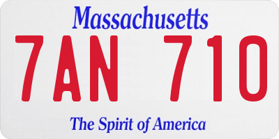 MA license plate 7AN710