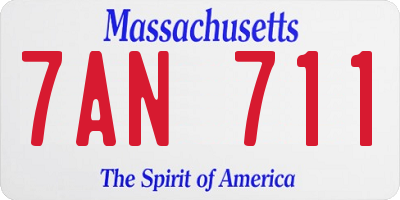 MA license plate 7AN711