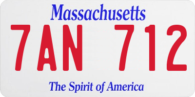 MA license plate 7AN712