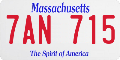 MA license plate 7AN715