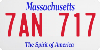 MA license plate 7AN717