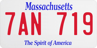 MA license plate 7AN719