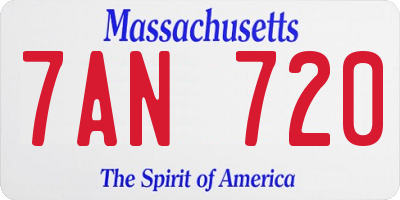 MA license plate 7AN720