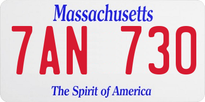 MA license plate 7AN730