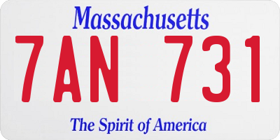 MA license plate 7AN731