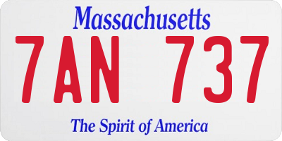 MA license plate 7AN737