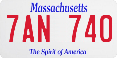 MA license plate 7AN740