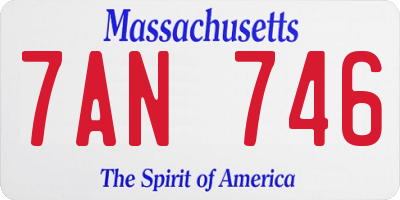 MA license plate 7AN746