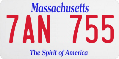 MA license plate 7AN755
